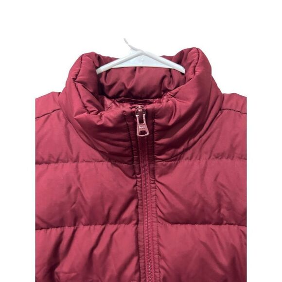Land's End Maroon Puffer Full Zip Mock Neck Winter Puffer Holiday Vest size s - Picture 8 of 11